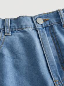 Tienermeisje Schuine zak Ruches Jeans
