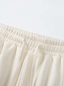 Men Slant Pocket Drawstring Waist Pants - Apricot - View 4