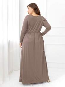 DEARCASE Plus Solid Hidden Pocket A-line Dress