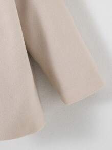 SHEIN Tween Girl Button Front Hooded Teddy Lined Overcoat