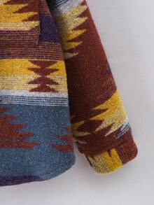 SHEIN Young Boy Geo Print Pocket Patched Overcoat Without Tee - Multicolor - View 6