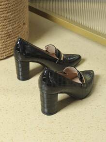 Fall/Winter 2025 Women's Fashionable Crocodile Pattern High Heel Pumps For Casual And Elegant Occasions,Elegant,Loafers