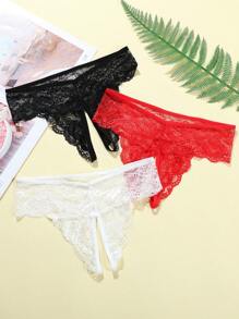 SHEIN 3packs Floral Lace Panty Lingerie