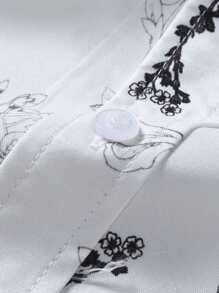 Men Plants Print Shirt Without Tee - White - View 4