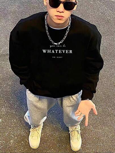 Guys Letter Graphic Sweatshirt