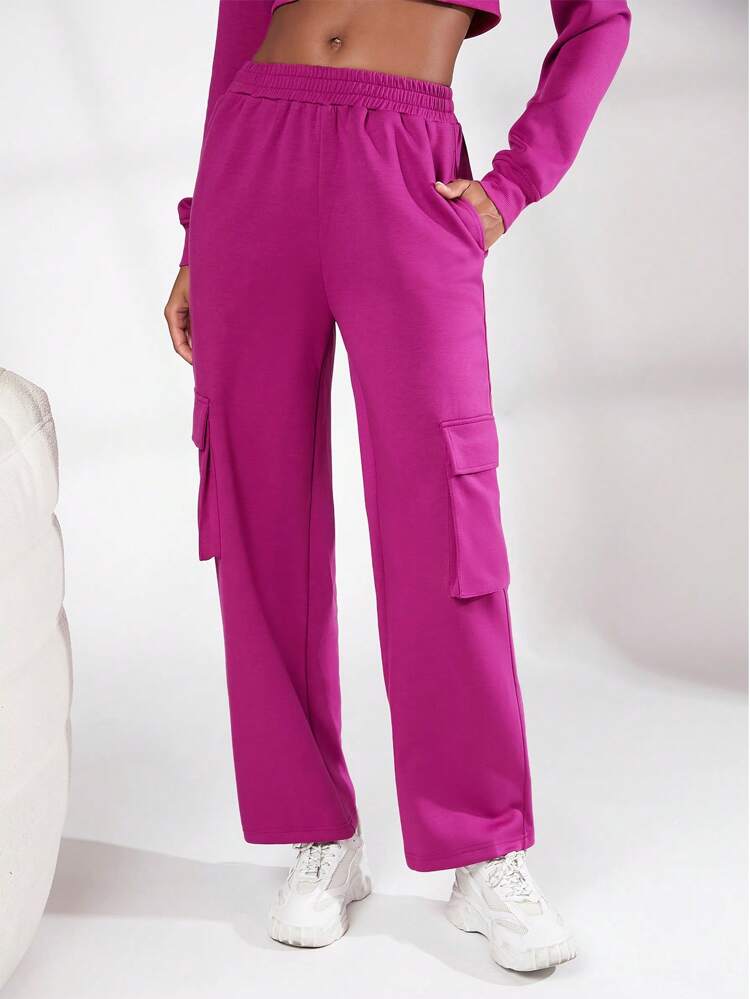 Sport Spacer Fabric Flap Pocket Side Spacer Fabric Cargo Sweatpants