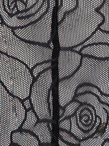 Hauture Floral Mesh Mermaid Hem Dress - Black - View 8