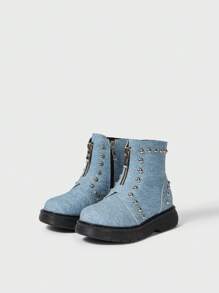 de moda para niños Shorts mezclilla Botas con de metal Decoración