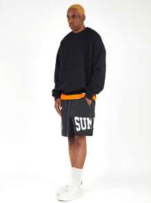 SUMWON Nylon Short With Front Graphic - Black - View 4