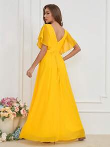 UNITHORSE Sexy Backless Sequin Bodycon Dress, Bridesmaid Dress, Birthday Women Outfits, Graduation Dress, Formal Dress - Yellow - View 3