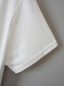 SHEIN EZwear Slogan Graphic Tee - White - View 4