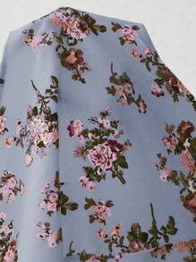 Chiquease Vestido de tirantes con estampado floral fruncido bajo asimétrico - Azul - Ver 7