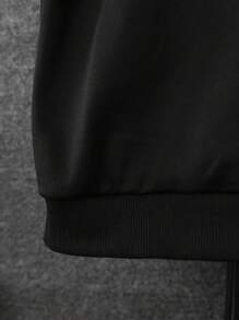 SHEIN Tween Boy Letter Graphic 2 In 1 Pullover & Sweatpants - Black and White - View 3