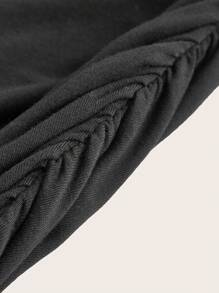 SHEIN EZwear Ruched Side Asymmetrical Hem Tube Dress - Black - View 3