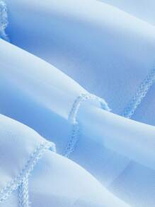 SHEIN MOD Ruffle Trim Halter Top - Baby Blue - View 4