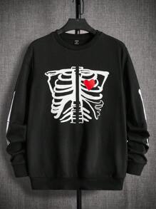 Manfinity RebelGame Nam In Bộ xương Áo nỉ - màu đen - Xem 1