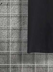 Manfinity Homme 男士字母圖案T恤&腰部抽繩衛褲 - 黑色 - 查看 6