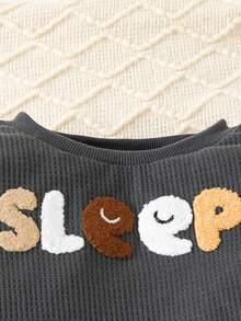 男小童字母圖案衛衣和衛褲 - 灰色 - 查看 5