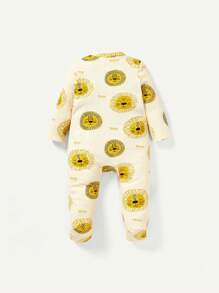 Cozy Pixies Baby Girl 3pcs Cartoon Animal Pattern Color Block Romper With Bib And Hat - Multicolor - View 2