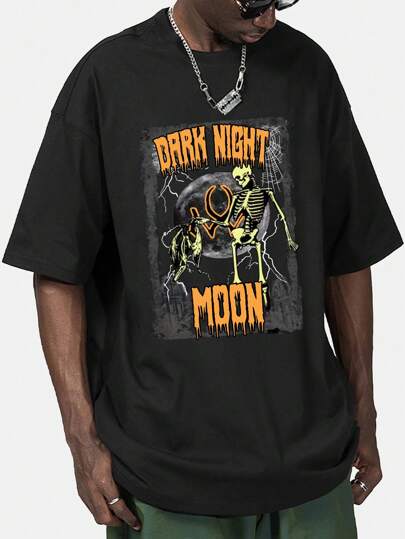 Goth Guys Skeleton & Slogan Graphic Tee