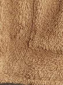 GENTILAND 宽松男士字母拼接连帽泰迪熊外套（不含 T 恤） - 駝色 - 查看 3