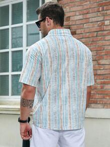 Manfinity Homme Men Plus Striped Print Shirt - Multicolor - View 2