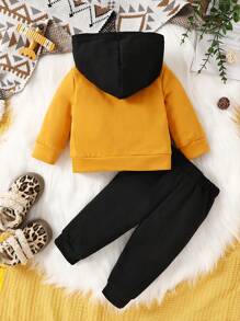 Đứa bé trai Đồ họa Chữ cái Hai âm Áo Hoodie & Quần thể thao - Nhiều màu - Xem 2