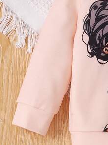 Baby Girl Figure Graphic Sweatshirt - Apricot - View 6