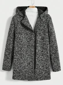 Manfinity VCAY 男士拉链泰迪熊内衬连帽大衣（不含毛衣），适合秋冬 - 深灰色 - 查看 1