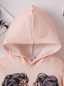 Baby Girl Figure Graphic Sweatshirt - Apricot - View 3