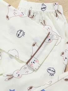 休閒 可愛動物女童（大）家居服 - 杏色 - 查看 3