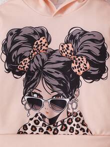 Baby Girl Figure Graphic Sweatshirt - Apricot - View 4