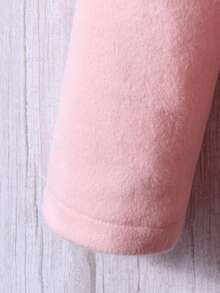 SHEIN Chica preadolescente 1 pieza Abrigo de peluche cuello con cinturón - Rosa - Ver 5