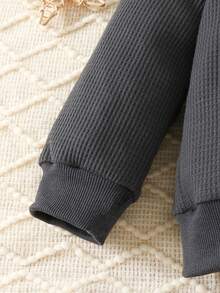 男小童字母圖案衛衣和衛褲 - 灰色 - 查看 4