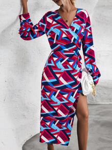 SHEIN LUNE In Địa lý Viền không đối xứng Đầm - Nhiều màu - Xem 2