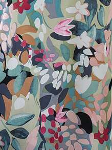 Breezaya 花卉印花立领荷叶边袖衬衫，长袖上衣