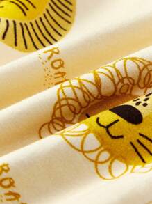 Cozy Pixies Baby Girl 3pcs Cartoon Animal Pattern Color Block Romper With Bib And Hat - Multicolor - View 6