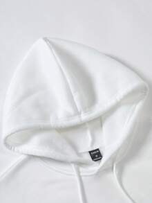 Manfinity Homme Lỏng lẻo Nam Đồ họa Gấu & khẩu hiệu Túi kangaroo Dây rút Hoodie - trắng - Xem 6