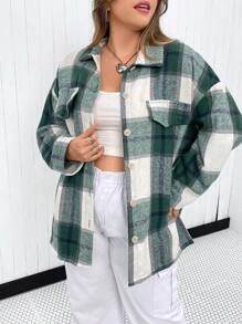 Flirla Hơn In kẻ sọc Thả vai áo - Nhiều màu - Xem 3