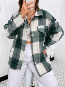 Flirla Hơn In kẻ sọc Thả vai áo - Nhiều màu - Xem 1