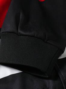 Manfinity EMRG 男士寬鬆版型字母拼接印花夾克,不帶帽子 - 彩色 - 查看 4