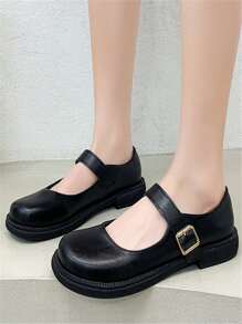 Women's Soft-Sole Mary Jane Flats, Big Size Spring/Summer School Uniform Shoes