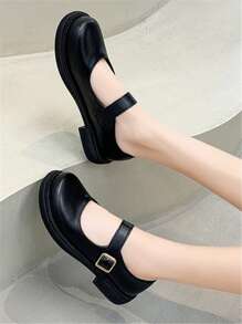 Women's Soft-Sole Mary Jane Flats, Big Size Spring/Summer School Uniform Shoes