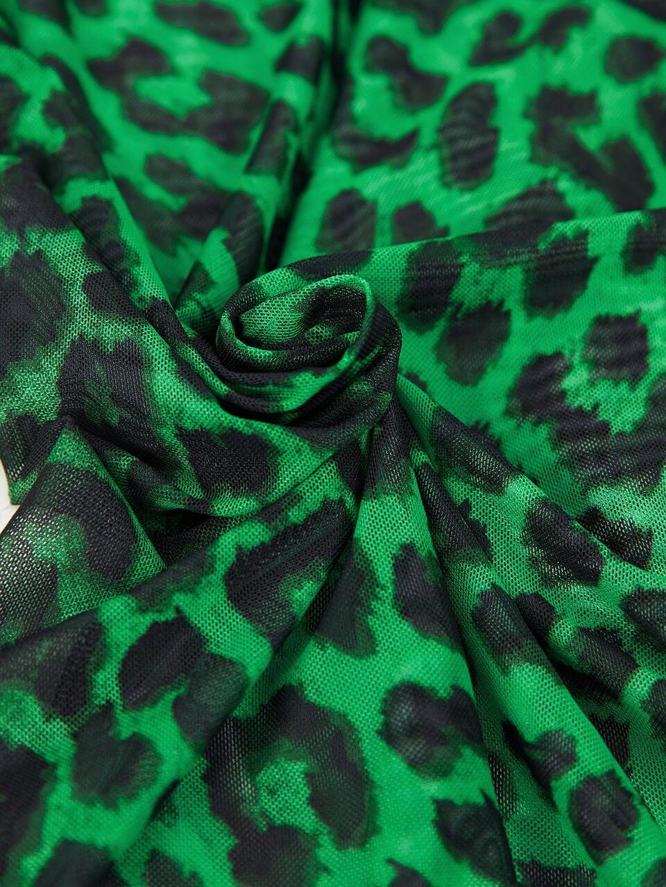 SHEIN Maija Top de malla con estampado de leopardo sin sujetador, ideal para fiestas de San Patricio, Pascua, vacaciones de verano, salidas y graduaciones