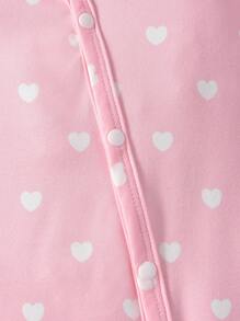SHEIN Valentine's Day All-Over Heart Print Cap Sleeve Footed Baby Romper Set, Multi-Piece Assortment - Multicolor - View 6