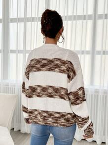 SHEIN Essnce Space Dye Drop Shoulder Cardigan - Multicolor - View 2