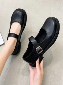 Women's Soft-Sole Mary Jane Flats, Big Size Spring/Summer School Uniform Shoes