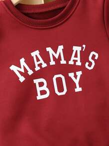 SHEIN 男小童字母圖案衛衣和衛褲 - 彩色 - 查看 3