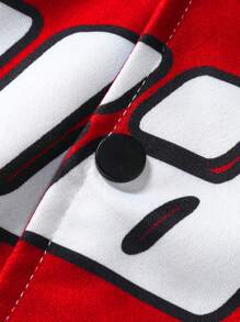 Manfinity EMRG 男士寬鬆版型字母拼接印花夾克,不帶帽子 - 彩色 - 查看 6