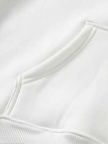 Manfinity Homme Men Letter Graphic Raglan Sleeve Hoodie - Black and White - View 4